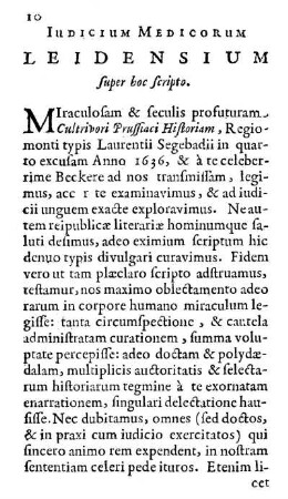 Iudicium Medicorum Leidensium super hoc scripto.