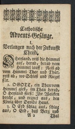 Catholische Advents-Gesänge