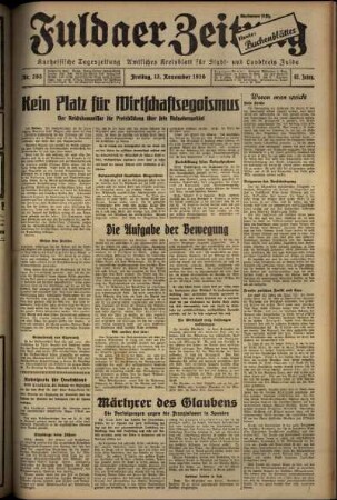 Ausgabe vom Freitag, den 13. November 1936.