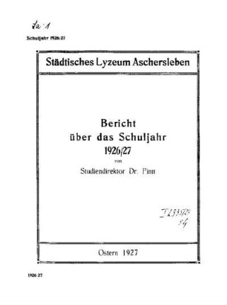1926/27: Bericht ... - 1926/27