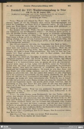 Protokoll der XXV. Wanderversammlung in Trier