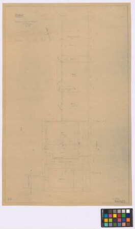 Alach ([Kreis] Erfurt[-Stadt]): Gehöft Nummer 23. - Wohnhaus (Grundriss des Erdgeschosses). - Stallungen (Grundriss des Erdgeschosses). - Torfahrt (Grundriss des Erdgeschosses)