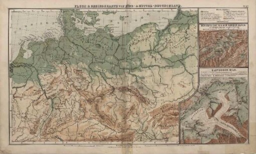 Fluss- & Gebirgskarte von Nord- & Mittel-Deutschland, Der östliche Teil der Berner Alpen, Gletscher-Bild