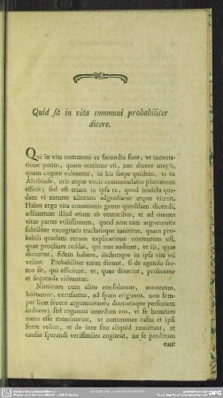 Quid sit in vita communi probabiliter dicere