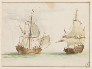 Zwei Segelschiffe bei ruhiger See