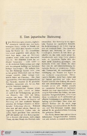 II. Das japanische Steinzeug
