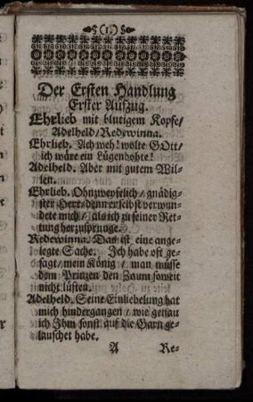 Der Ersten Handlung [Aufzüge 1 - 11]