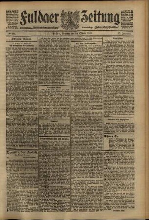 Dritte Ausgabe vom Samstag, den 24. Oktober 1908.