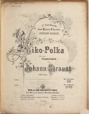 Niko-Polka : für das Pianoforte ; 228tes Werk