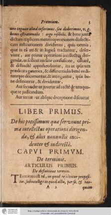 Capvt Primvm. De terminis.
