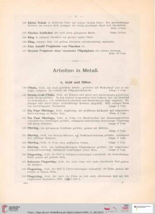 Arbeiten in Metall (Nr. 148 - 269)