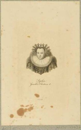 Bildnis Sophie von Brandenburg, Kurfürstin von Sachsen, Gemahlin von Kurfürst Christian I., Brustbild