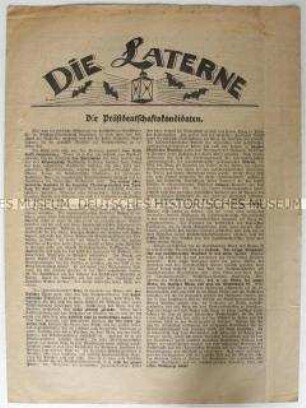 Sonderdruck mit konservativer Ausrichtung zur Reichspräsidentenwahl 1925