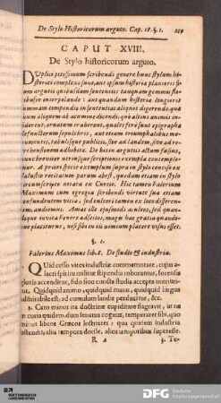 Caput XVIII. De Stylo historicorum arguto