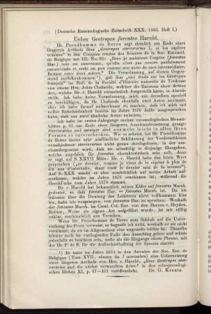Ueber Geotrupes foveatus Harold