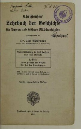 H. 4: Dritte Periode der Neuzeit, die Zeit der Umwälzungen