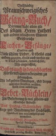 Vollständig Braunschweigisches Gesang-Buch