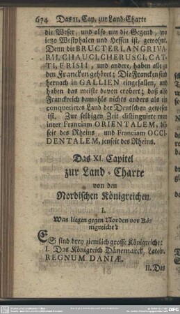 Das XI. Capitel zur Land-Charte von den Nordischen Königreichen
