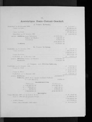 IX. Auswärtiges Conto-Corrent-Geschäft.