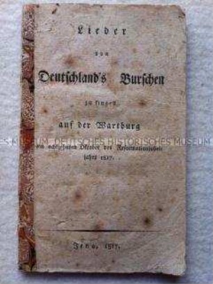 Textbuch der Lieder für das Wartburgfest 1817