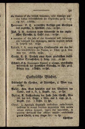 Catholische Bücher.