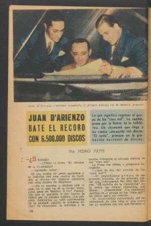 Juan D'Arienzo bate el record con 6500000 discos