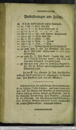 Verbesserungen und Zusätze
