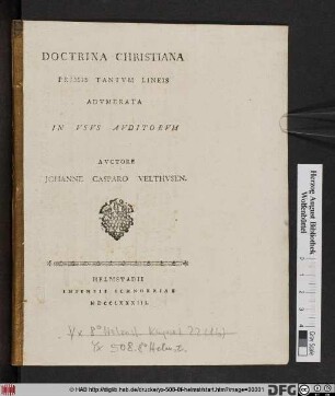 Doctrina Christiana Primis Tantvm Lineis Advmbrata : In Vsvs Avditorvm