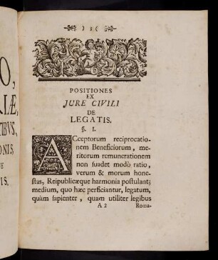 3-32, Positiones Ex Jure Civili De Legatis. Positiones Ex Jure Canonico De Testamentis Clericorum.