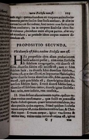 Propositio Secunda. Ubi diversa est fides, eadem Ecclesia non est