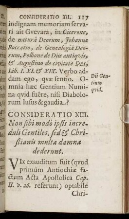 Consideratio XIII. Non sibi modo ipsis increduli Gentiles, sed & Christianis multa damna dederunt.