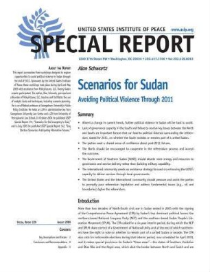 Scenarios for Sudan : avoiding political violence through 2011
