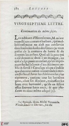 Vingt-septième lettre: Continuation du même sujet