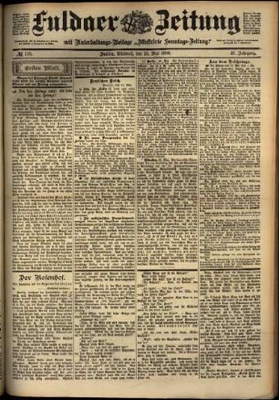 Erste Ausgabe vom Mittwoch, den 23. Mai 1900.