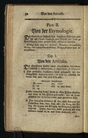 Pars II.: Von der Etymologie
