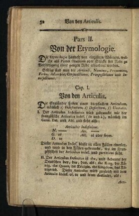 Pars II.: Von der Etymologie