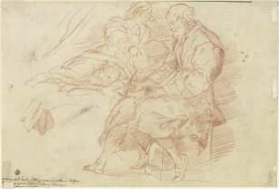 Elisabeth und Zacharias aus dem Wandfresko der Geburt Johannes' des Täufers im Chiostro dello Scalzo, Florenz