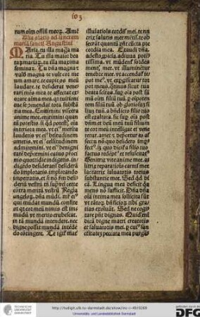 Alia oratio ad sanctam Mariam sancti Augustini.