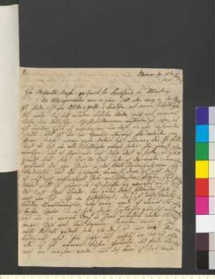 Brief von Goethe, Ottilie von an Goethe, Johann Wolfgang von