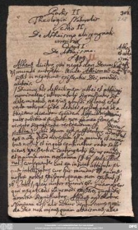 Caput I. De Atheismo.