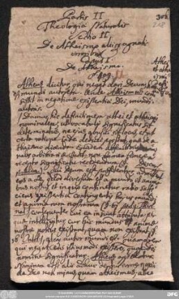 Caput I. De Atheismo.