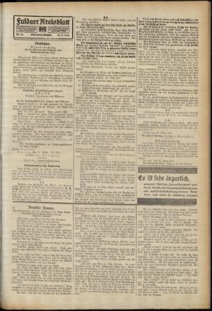 Dritte Ausgabe vom Samstag, den 20. März 1915.