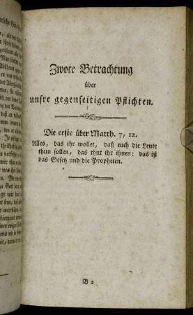 Zwote Betrachtung über unsre gegenseitigen Pflichten.
