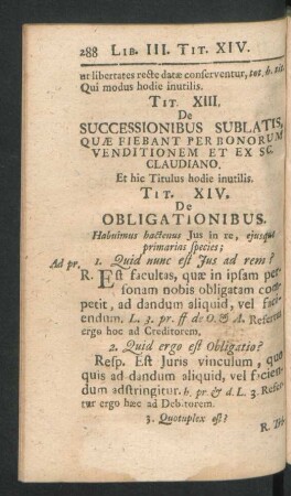Tit. XIV. De Obligationibus