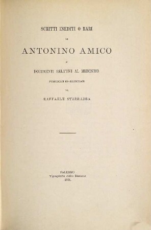 Documenti per servire alla storia di Sicilia. 4. Ser., Cronache e scritti varii. 1/2. 1890/92