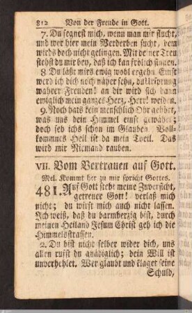 Vom Vertrauen auf Gott.