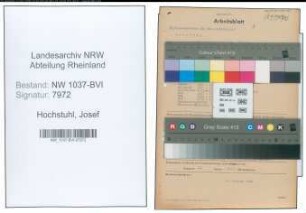 Entnazifizierung Josef Hochstuhl , geb. 29.09.1897 (Polizeibeamter)