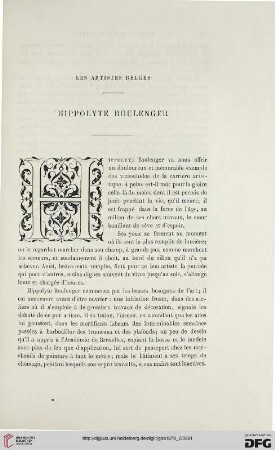 2. Pér. 20.1879: Hippolyte Boulenger : les artistes belges