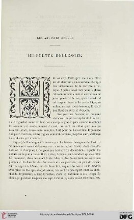 2. Pér. 20.1879: Hippolyte Boulenger : les artistes belges