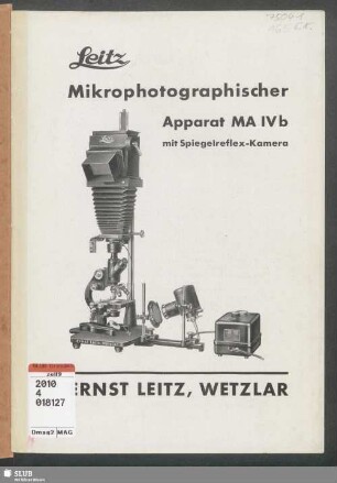 Mikrophotographischer Apparat MA IVb mit Spiegelreflex-Kamera